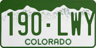 CO license plate 190LWY