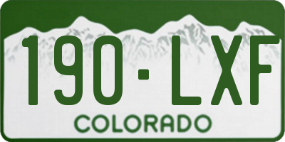 CO license plate 190LXF