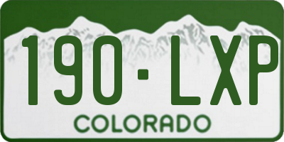 CO license plate 190LXP
