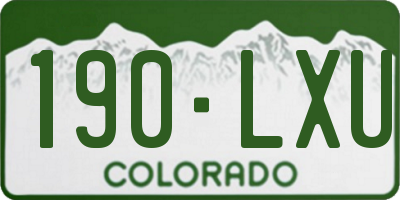 CO license plate 190LXU