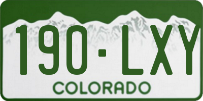CO license plate 190LXY