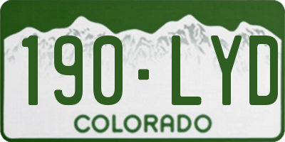 CO license plate 190LYD