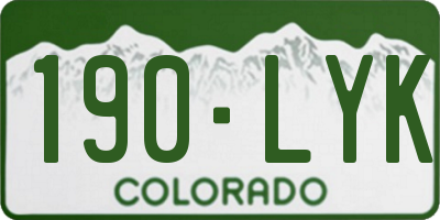 CO license plate 190LYK