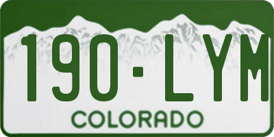 CO license plate 190LYM
