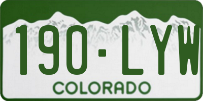 CO license plate 190LYW
