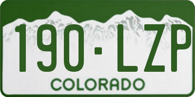 CO license plate 190LZP