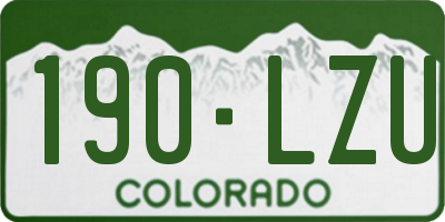 CO license plate 190LZU