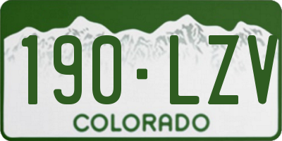 CO license plate 190LZV