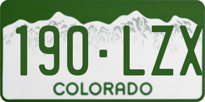 CO license plate 190LZX