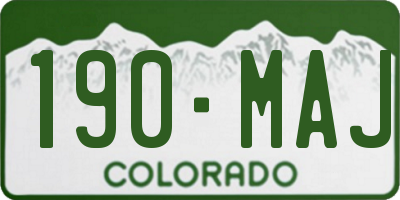 CO license plate 190MAJ
