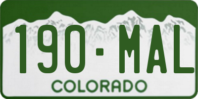 CO license plate 190MAL