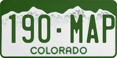 CO license plate 190MAP