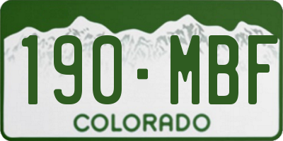 CO license plate 190MBF