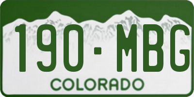 CO license plate 190MBG