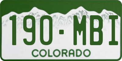 CO license plate 190MBI
