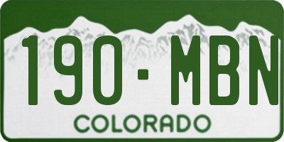 CO license plate 190MBN