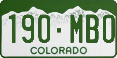 CO license plate 190MBO
