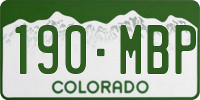 CO license plate 190MBP