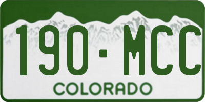 CO license plate 190MCC