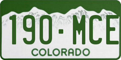 CO license plate 190MCE