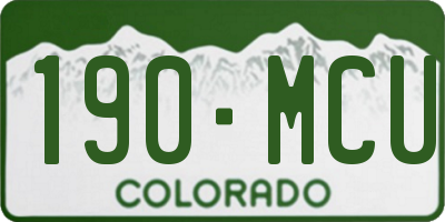 CO license plate 190MCU