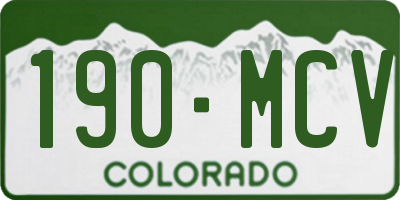 CO license plate 190MCV