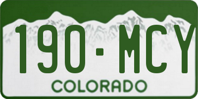 CO license plate 190MCY