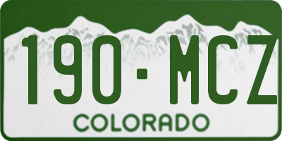 CO license plate 190MCZ