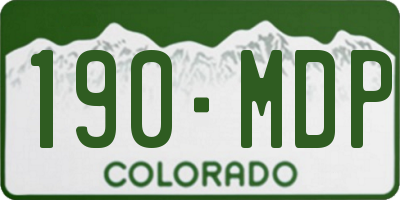 CO license plate 190MDP