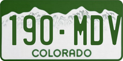 CO license plate 190MDV