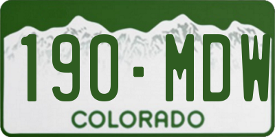 CO license plate 190MDW