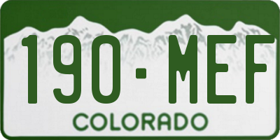 CO license plate 190MEF