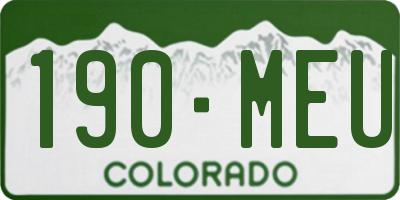CO license plate 190MEU