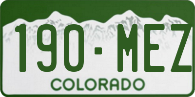 CO license plate 190MEZ