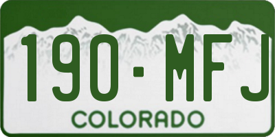CO license plate 190MFJ