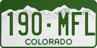 CO license plate 190MFL