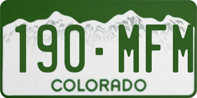 CO license plate 190MFM