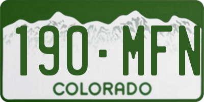 CO license plate 190MFN