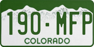 CO license plate 190MFP