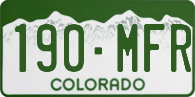 CO license plate 190MFR