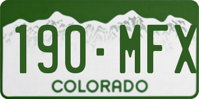 CO license plate 190MFX