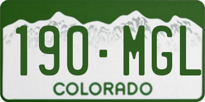 CO license plate 190MGL