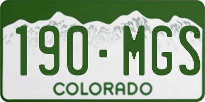 CO license plate 190MGS