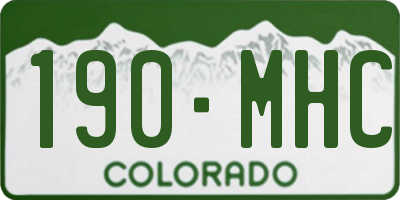 CO license plate 190MHC
