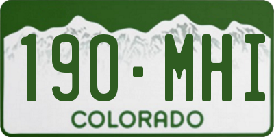 CO license plate 190MHI