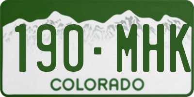 CO license plate 190MHK