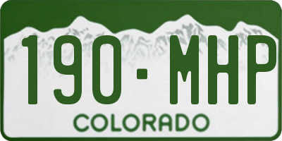 CO license plate 190MHP