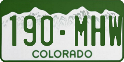CO license plate 190MHW