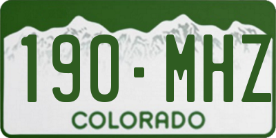 CO license plate 190MHZ