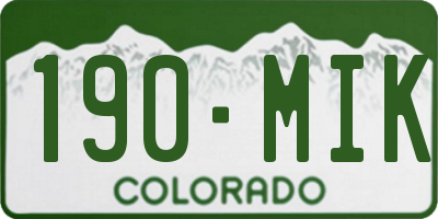 CO license plate 190MIK